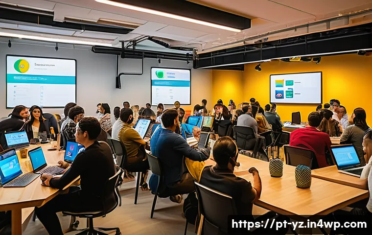 효과적인 지식 공유를 위한 인센티브 설계 - A vibrant digital community forum scene set in Brazil, showcasing diverse participants from differen...